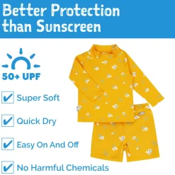 Kids UV Rashguard Set | Yellow Flower