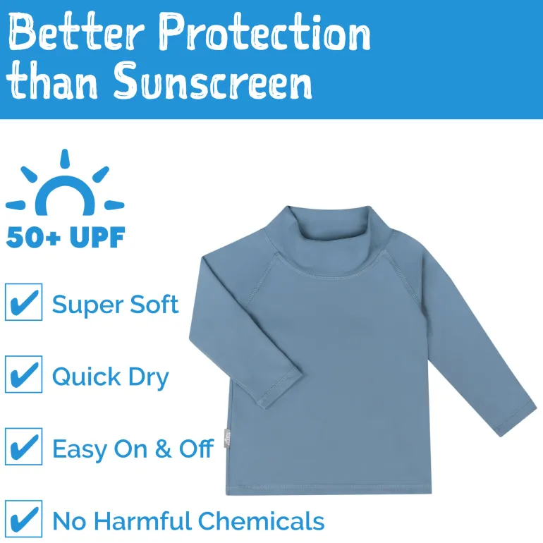 Kids UV Rashguard Top | Blue Grey