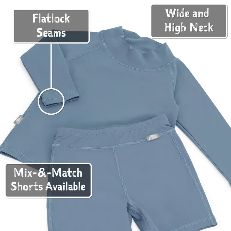 Kids UV Rashguard Top | Blue Grey