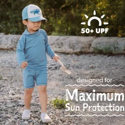 Kids UV Swim Trunks | Blue Grey