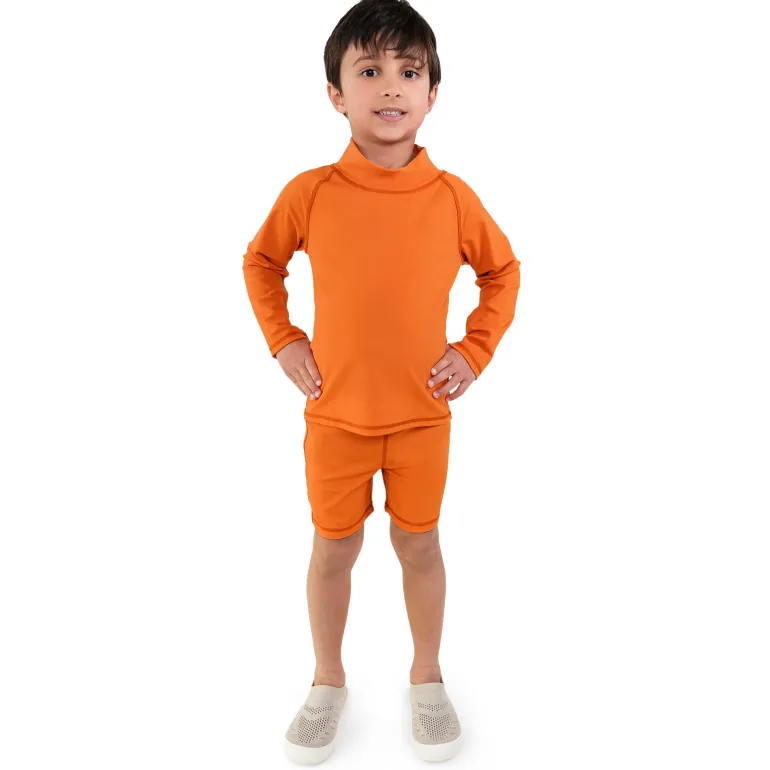 Kids UV Swim Trunks | Tangerine
