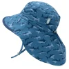 Kids Water Repellent Adventure Hats | Shark with Navy Trim