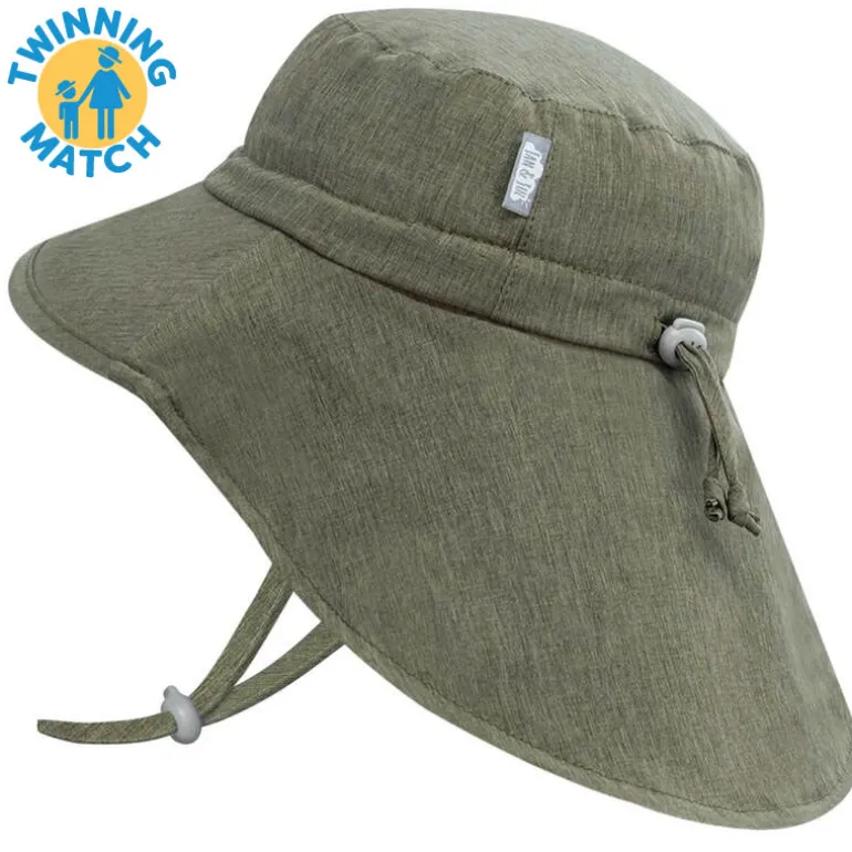 Kids Water Repellent Adventure Hats | Army Green
