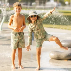 Kids Water Repellent Adventure Hats | Army Green