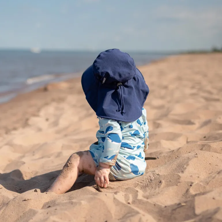 Kids Water Repellent Adventure Hats | Navy with Navy Trim