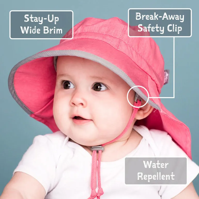 Kids Water Repellent Adventure Hats | Pink