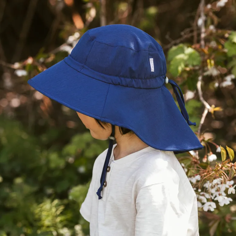 Kids Water Repellent Adventure Hats | Navy with Navy Trim