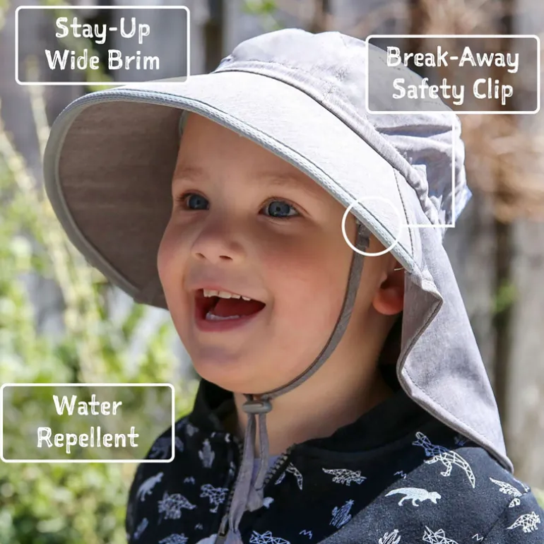 Kids Water Repellent Adventure Hats | Navy with Navy Trim