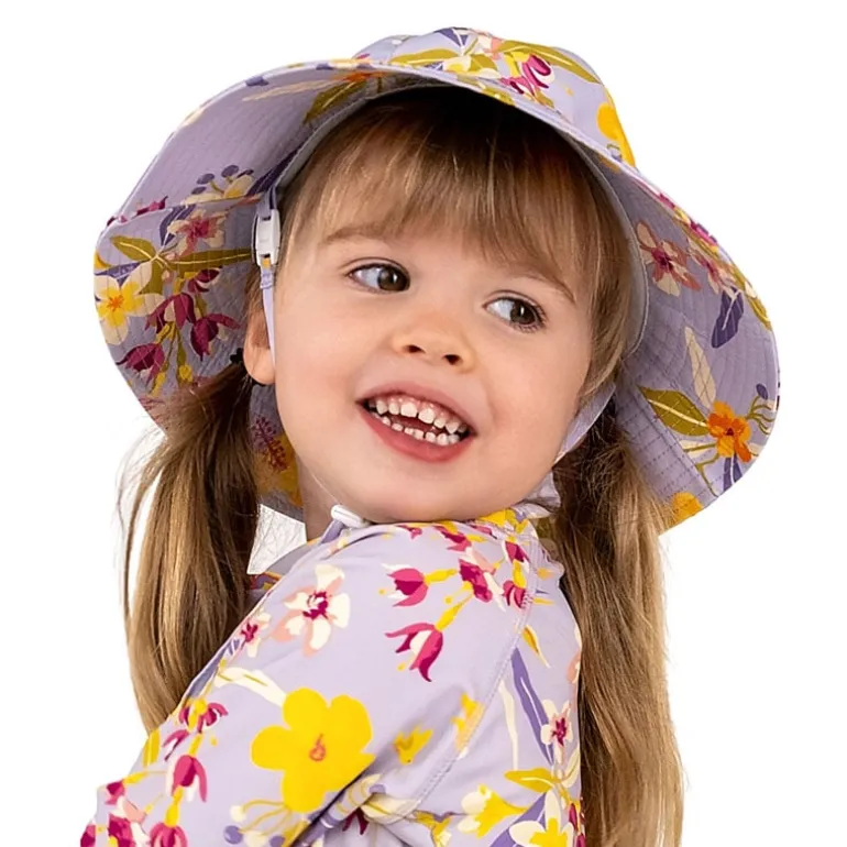 Kids Water Repellent Bucket Hats | Tropical Bloom