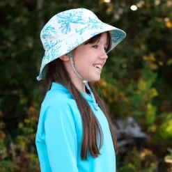Kids Water Repellent Bucket Hats | Blue Coral