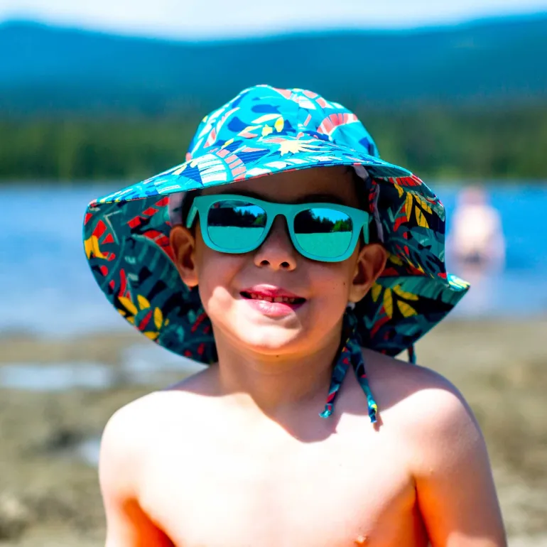 Kids Water Repellent Bucket Hats | Tropical