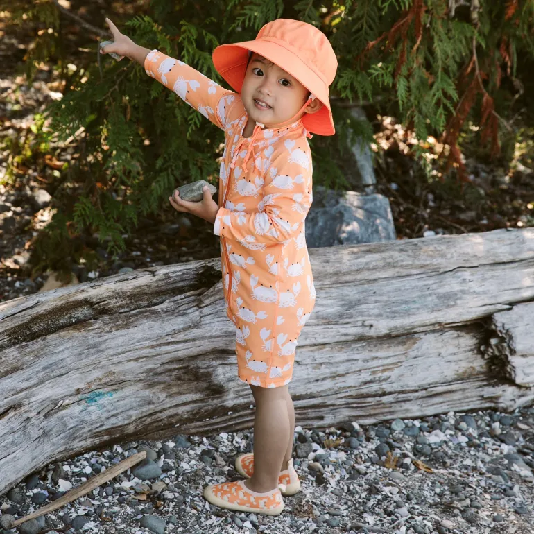 Kids Water Repellent Bucket Hats | Bright Orange