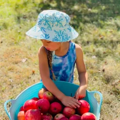 Kids Water Repellent Bucket Hats | Blue Coral