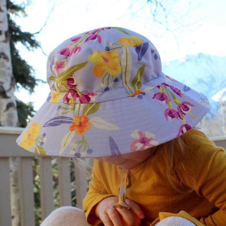 Kids Water Repellent Bucket Hats | Tropical Bloom