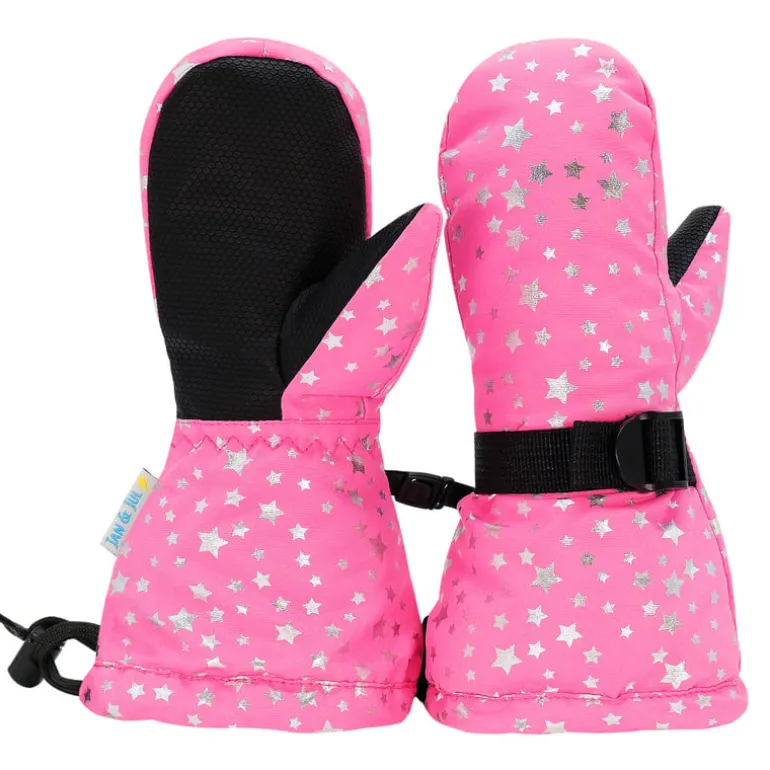 Kids Waterproof Mittens | Watermelon Pink Star