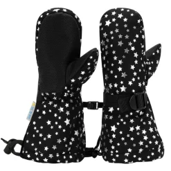 Kids Waterproof Mittens | Black Star