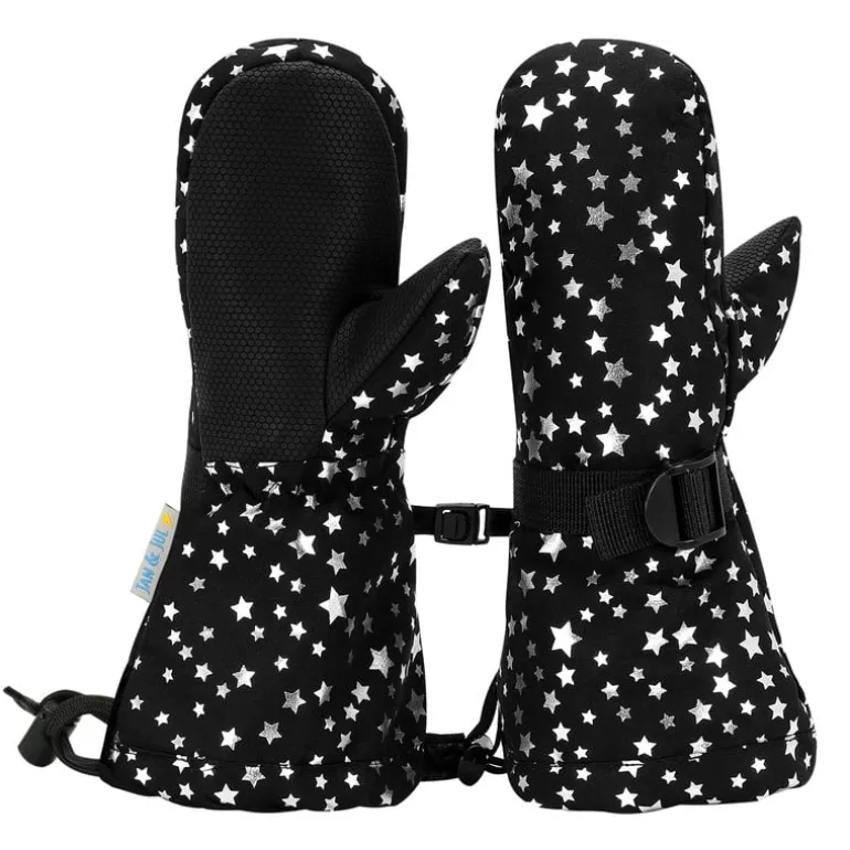Kids Waterproof Mittens | Black Star