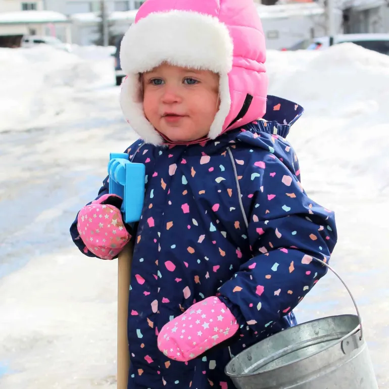 Kids Waterproof Mittens | Watermelon Pink Star