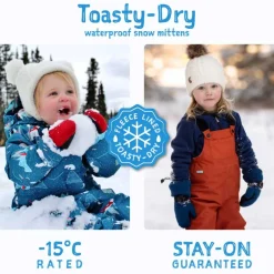 Kids Waterproof Mittens | Black Star