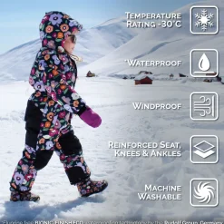 Kids Waterproof Snowsuit | Winter Flowers
