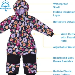 Kids Waterproof Snowsuit | Winter Flowers