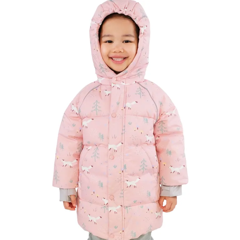 Kids Waterproof Winter Coat | Pink Forest