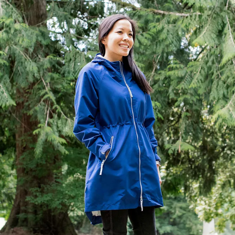 Womens Adjustable Rain Jackets | Nebula Blue