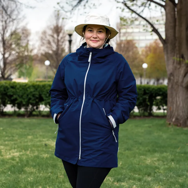 Womens Adjustable Rain Jackets | Navy