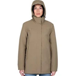 Women's Fleece Lined Rain Jacket | Earthy Khaki