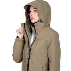 Women's Fleece Lined Rain Jacket | Earthy Khaki