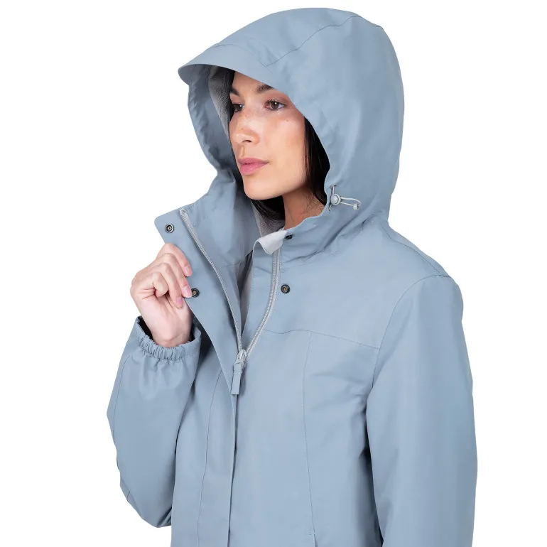 Women's Fleece Lined Rain Jacket | Dusty Blue