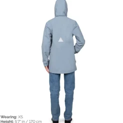Women's Fleece Lined Rain Jacket | Dusty Blue