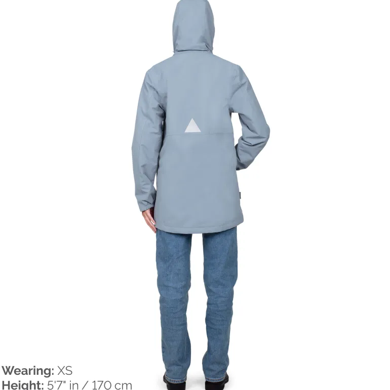 Women's Fleece Lined Rain Jacket | Dusty Blue