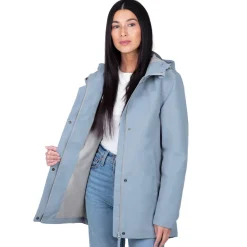 Women's Fleece Lined Rain Jacket | Dusty Blue