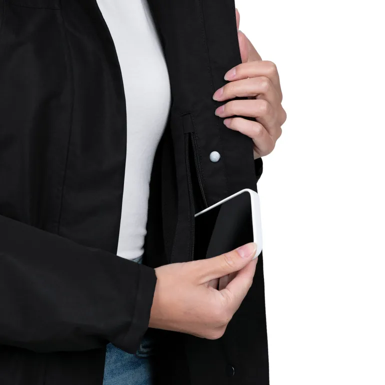 Women's Fleece Lined Rain Jacket | Black