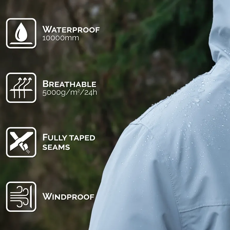 Women's Fleece Lined Rain Jacket | Dusty Blue
