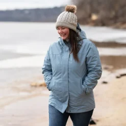 Women's Fleece Lined Rain Jacket | Dusty Blue